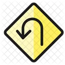 Road Sign Hairpin Turn Left Streamline Ultimate Icon