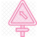 Road Sign Duotone Line Icon Icon