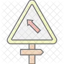 Road Sign Lineal Color Icon Icon