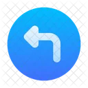 Road Sign Turn Left Ahead Icon