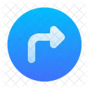 Road Sign Turn Right Ahead Icon