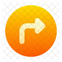 Road Sign Turn Right Ahead Icon