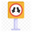 Down Arrows Road Signpost Road Post Icon