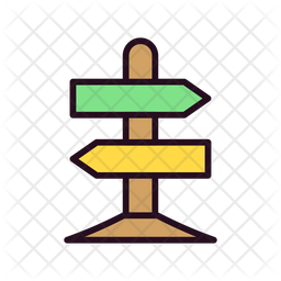 Road Signpost Icon - Download in Colored Outline Style