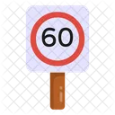 Road Speed 60 Speed Road Post Icon