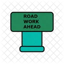 Road Work Ahead Board  Icon