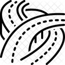 Roads Infrastructure Urban Thoroughfares Crossroad Multiple Roads Roadway Route Highway Boulevards Icon