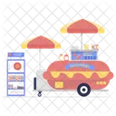Roadside Food Food Wagon Food Cart Icon