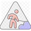 Roadworks Sign Lineal Color Icon Icon