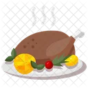 Turkey Roast Chicken Thanksgiving Icon
