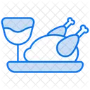 Roast chicken wine Icon