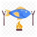 Outdoor Cooking Roast Fish Fish Cooking Icon