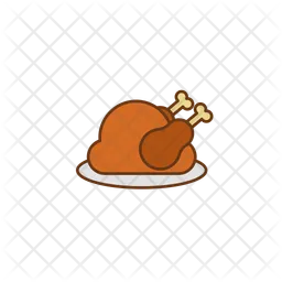 Roast Turkey On Platter  Icon