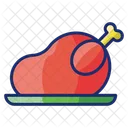 Roasted Chicken Food Drink Icon