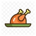 Roasted Chicken Food Snacks Icon