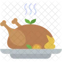 Roasted Chicken Food Party Icon