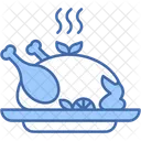 Roasted Chicken Food Party Icon
