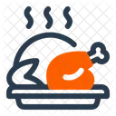 Roasted Chicken Food Oktoberfest Icon