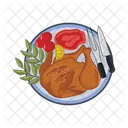Roasted Chiken Chicken Roasted Icon