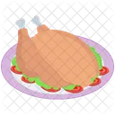 Roasted Chicken Platter Fried Chicken Broasted Chicken Icon