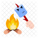 Roasting Marshmallow Burning Marshmallow Flaming Marshmallow Icon