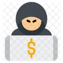 Robbery Hacker Cyber Attack Icon