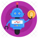 Robo De Dinheiro Robo Bitcoin Robo De Negociacao De Bitcoin Ícone