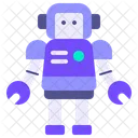 Flat Edited Robot Icon
