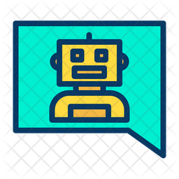 Robot Chat Icon - Download in Colored Outline Style