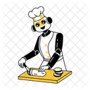 Robot Chef Chopping Cutting Icon