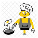 Robot Chef Cooking Kitchen Robot Icon