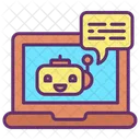 Chat De Bot De Computadora Portatil Bot De Computadora Bot Artificial Icono