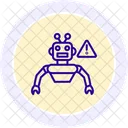 Robot Error Color Circle Icon Icon