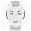 ロボットの頭、ロボットの顔、人工知能 アイコン
