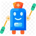 Diseno De Tratamiento Robot Medico Robot Icono