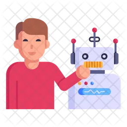 Robot Operator Icon - Download in Flat Style