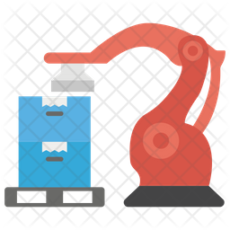 Robot Palletizing System Icon - Download in Flat Style