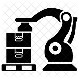 Robot Palletizing System Icon - Download in Glyph Style