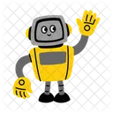 Robot Saludando Companero Asistente Icono