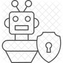 Robot Securite Thinline Icon Icône