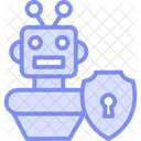 Robot Security Duotone Line Icon Icon