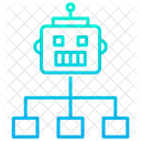 Distribución del trabajo del robot  Icono