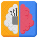 Robot Vs Cerebro Humano Cerebro Humano Robot Icono