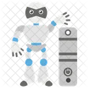 Robot With Pc  Icon