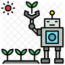 Roboter Arbeit Anbau Symbol