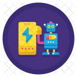 Roboter aufladen  Symbol