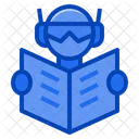 Lesen Kunstliche Intelligenz KI Roboter Icon