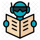 Lesen Kunstliche Intelligenz KI Roboter Icon