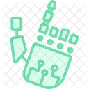 Roboterhand Duotone Liniensymbol Symbol