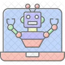 Roboterprogramm Linearfarbsymbol Icon